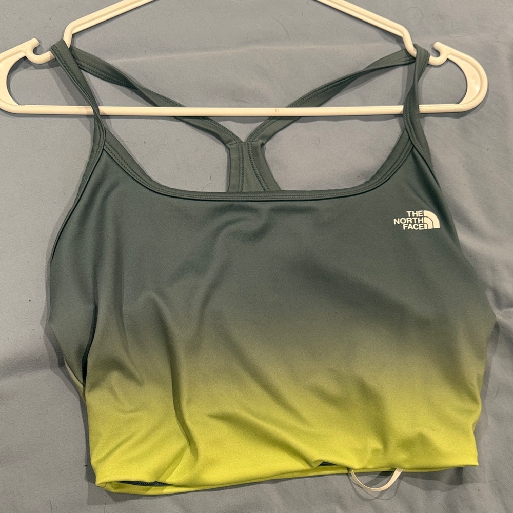 The North Face Women's Green to Yellow Gradient Sports Bra
